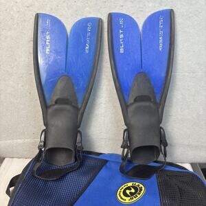 U.S.‎ Divers Proflex Scuba Diving Snorkeling Flippers Fins & Backpack Lg/XL 1-4